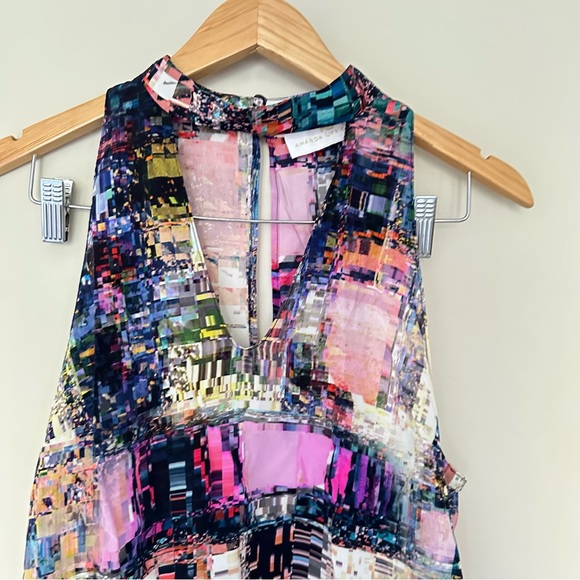 Amanda Uprichard Multicolor Halter Cutout Silk Tank - Picture 3 of 9
